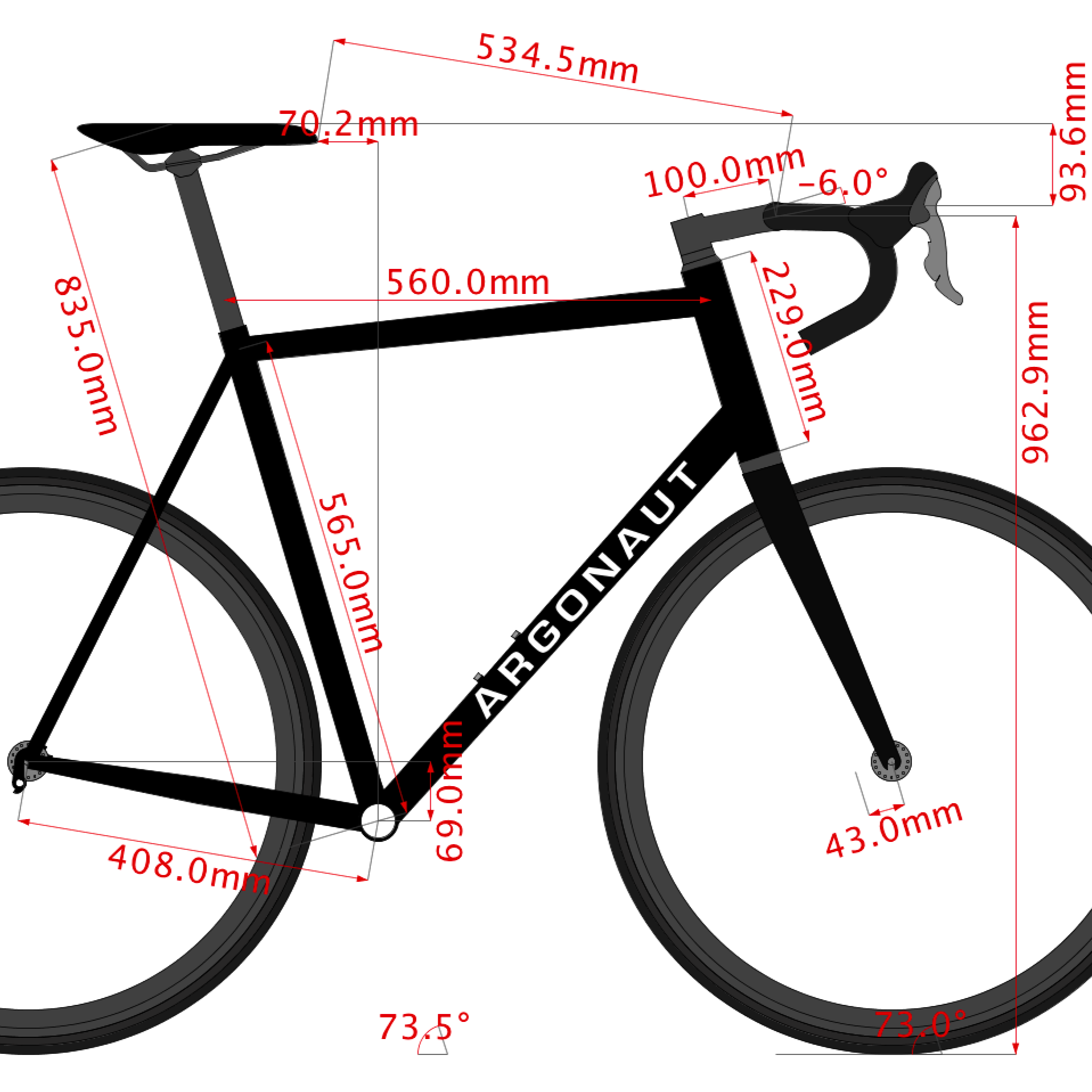 ARGONAUT Custom Road Bike (Rim Brake) Demo Model - 56 cm &quot;Tall&quot;