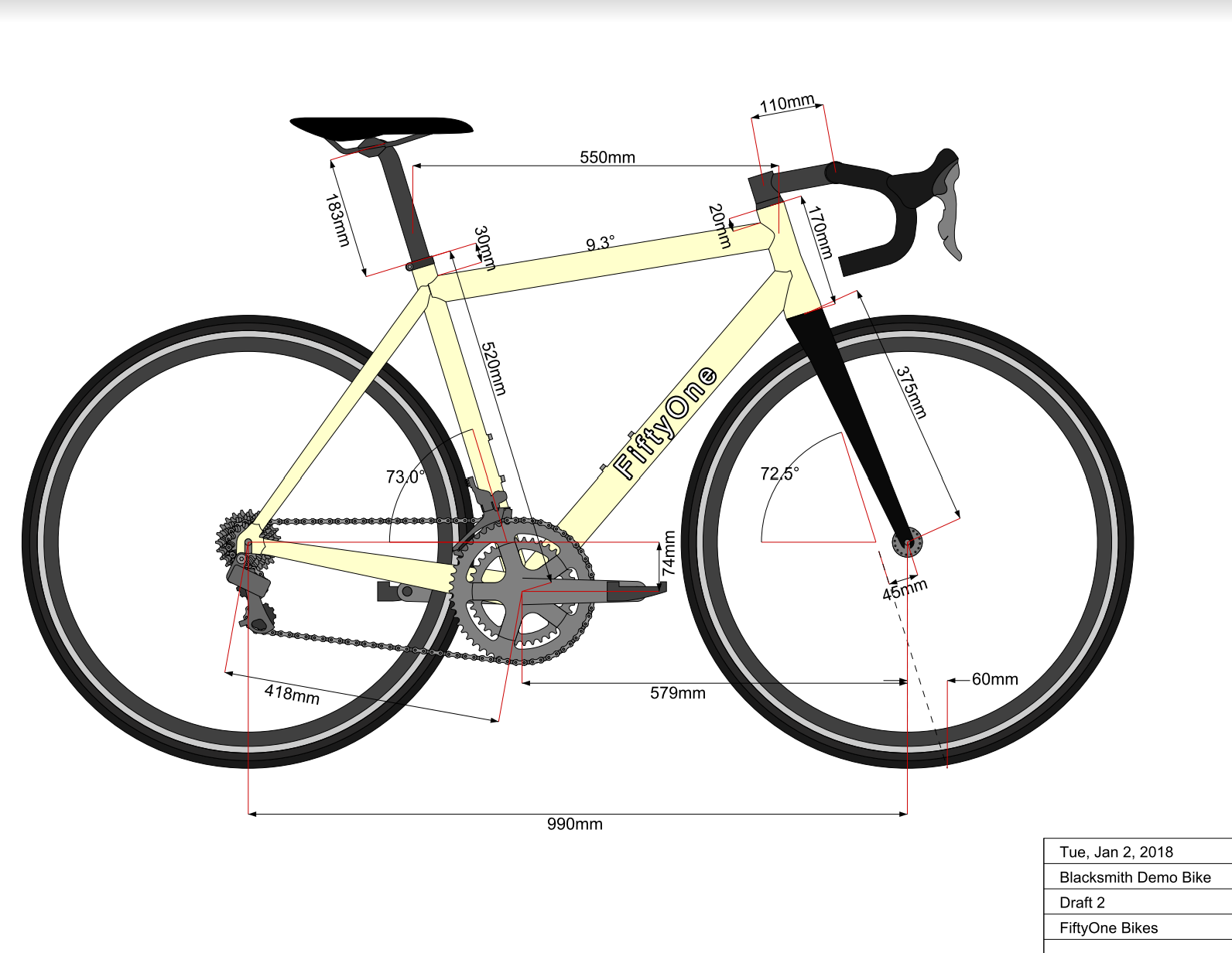 FIFTYONE Custom Road Disc Frameset